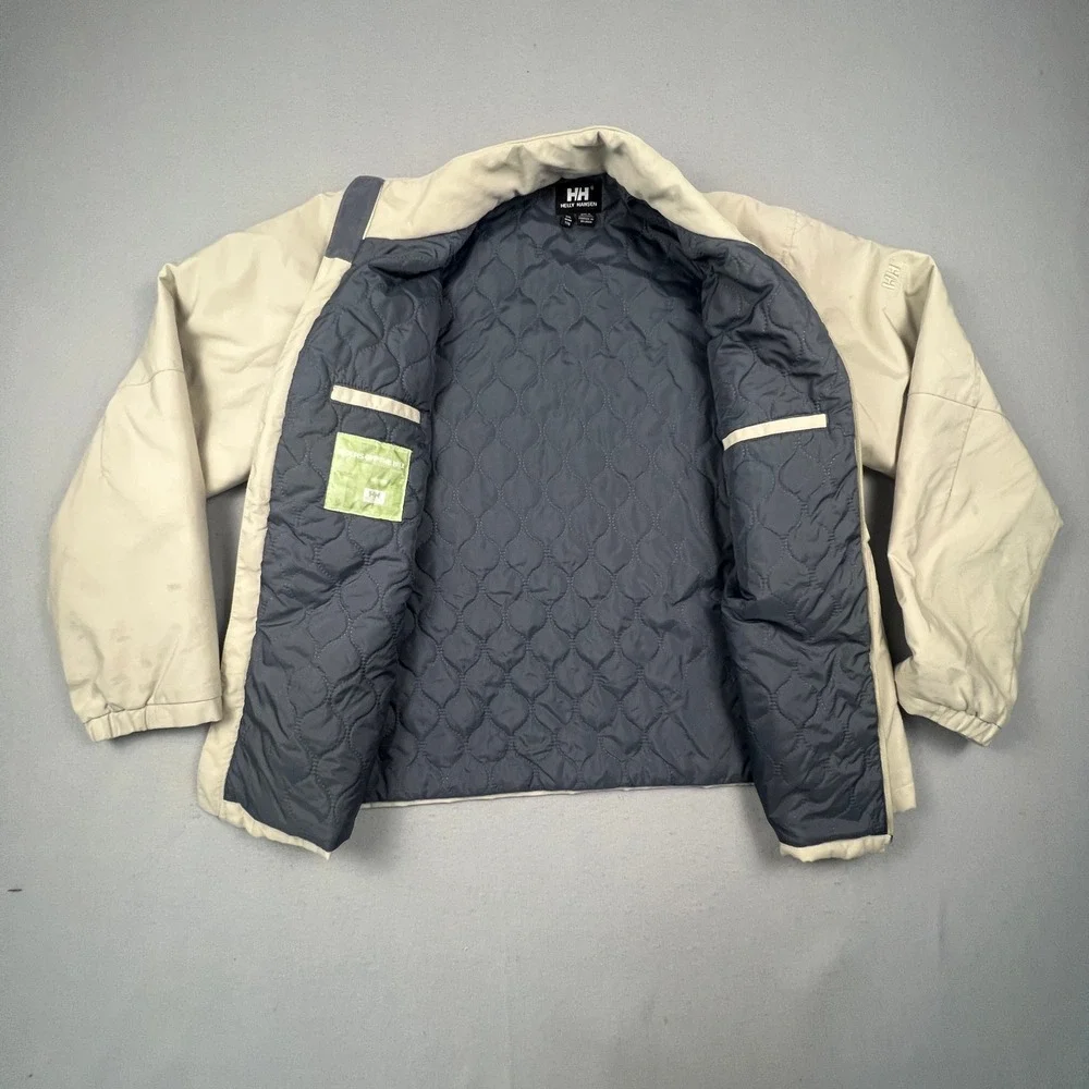 Helly Hansen Workwear Jacket Mens XXL Beige Quilted Snowboard Outdoor Gorpcore